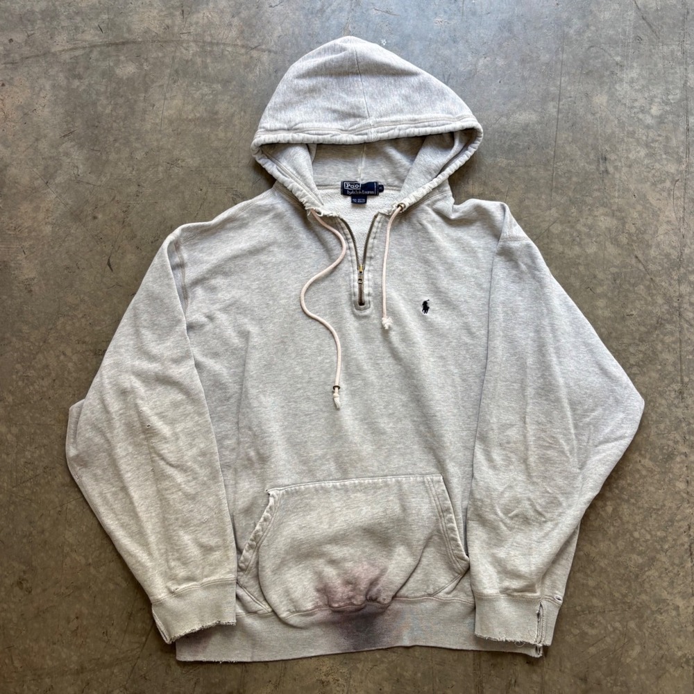 Vintage Polo Ralph Lauren Quarter Zip Henley Hoodie Size XL